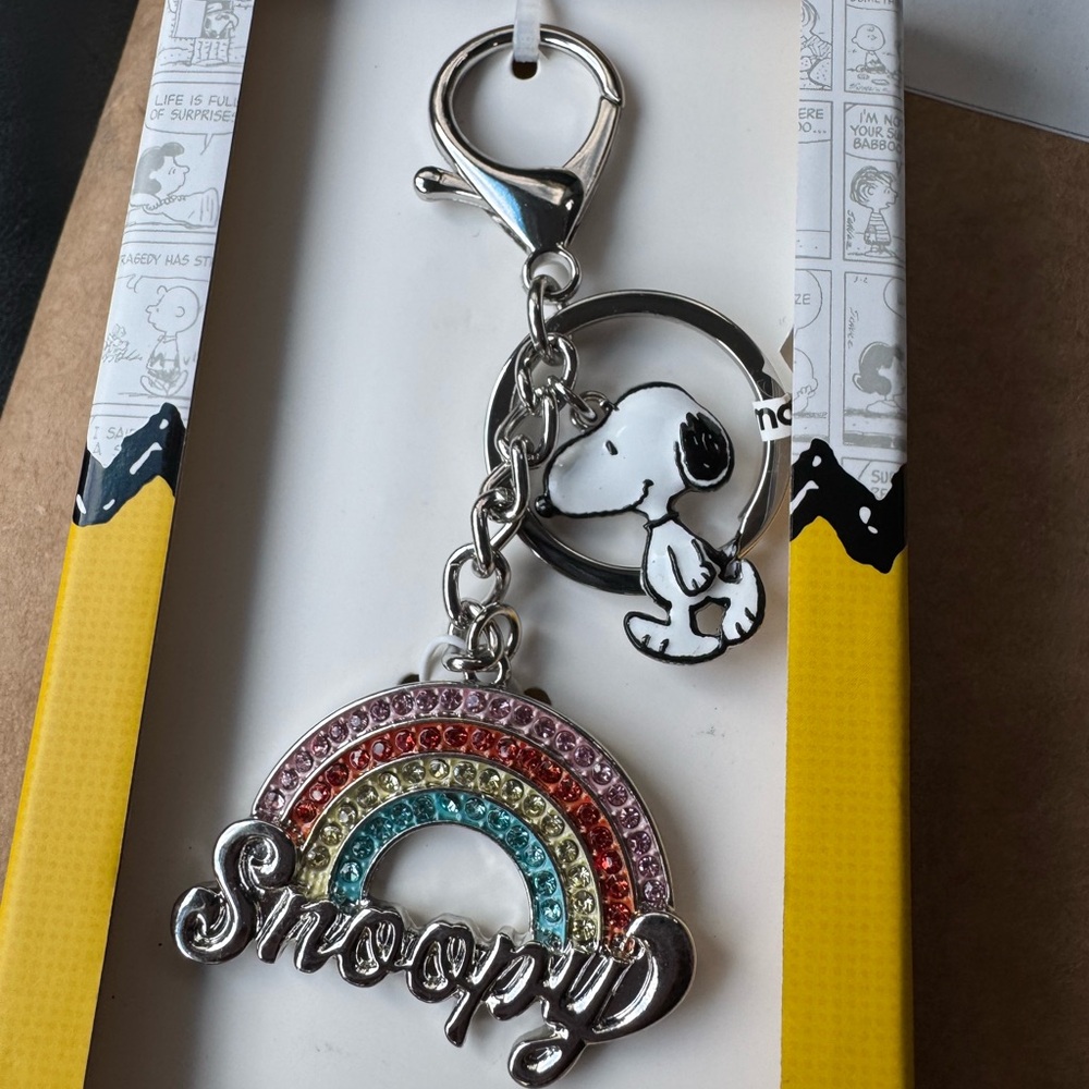 Peanuts Snoopy Rainbow Bag Charm Keychain